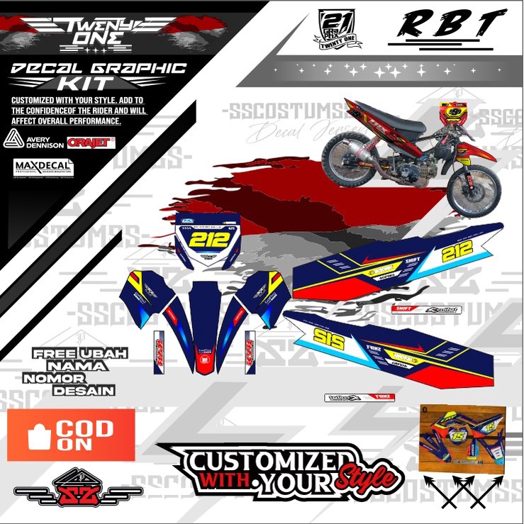 Rbt decal YAMAHA RBT JUPITER VEGA NEW,HONDA REVO full body "⭐⭐⭐⭐⭐ dekal sticker striping,bebek std r