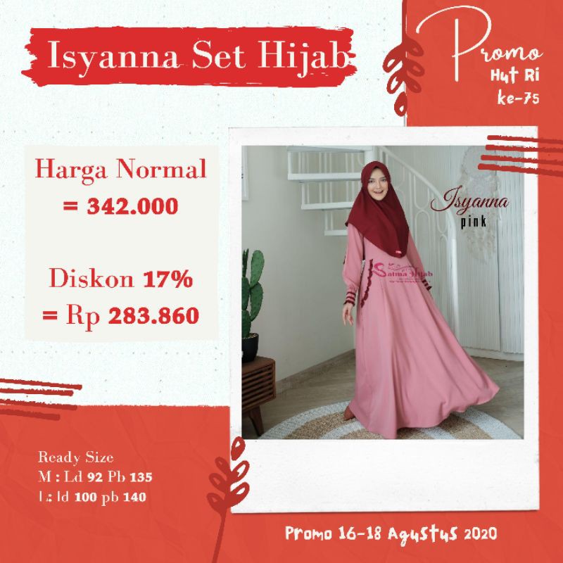 ISYANN SET HIJAB ORI SAIMA HIJAB GAMIS DAILY