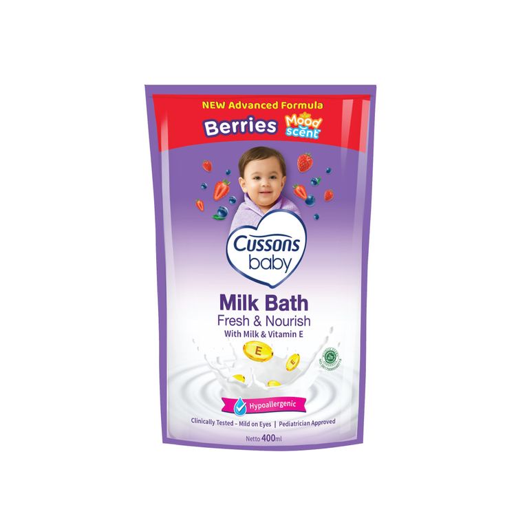 Cussons Baby Milk Bath Freh & Nourish Berries Mood Scent Refill 400ml