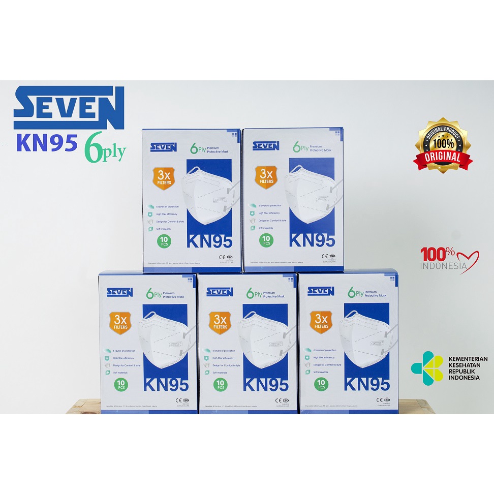 HIPNOP Masker Seven KN95 6ply Original / Masker Medis Terdaftar Kemenkes