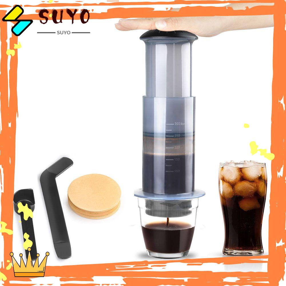 Suyo Mesin Pembuat Espresso Portable 300ML|Pembuat Kopi Manual Mudah Digunakan Untuk Camping Hiking Travel