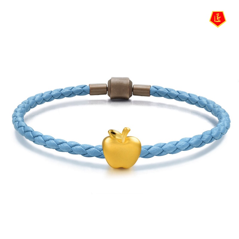 [Ready Stock]3D Gold Apple Lucky Beads Bracelet