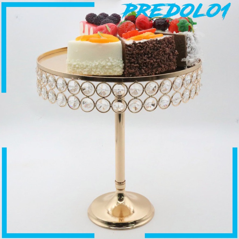 [PREDOLO1] Gold Cake Stand Inlaid Crystal Cake Holder Fruit Countertop Decoration