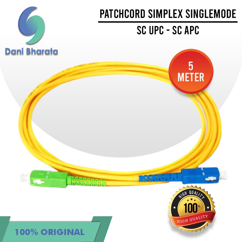 Patchcord SC Apc - SC Upc Patch Cord Fiber Optic SC-SC Patchcore 5M