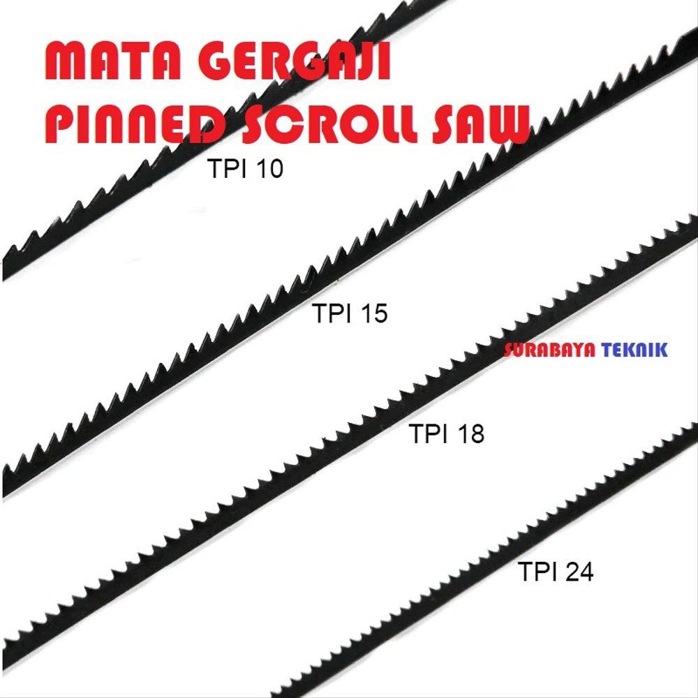 MATA GERGAJI 18 TPI SCROLL SAW PANJANG 125mm 5 INCH GERGAJI UKIR PINNED SCROLL SAW PER BIJI Murah