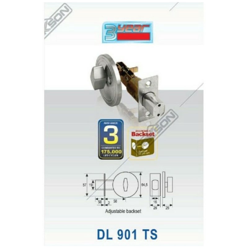 Dead Lock Dekson DL 901 TS/Kunci Pintu Tambahan Dekson DL 901 TS