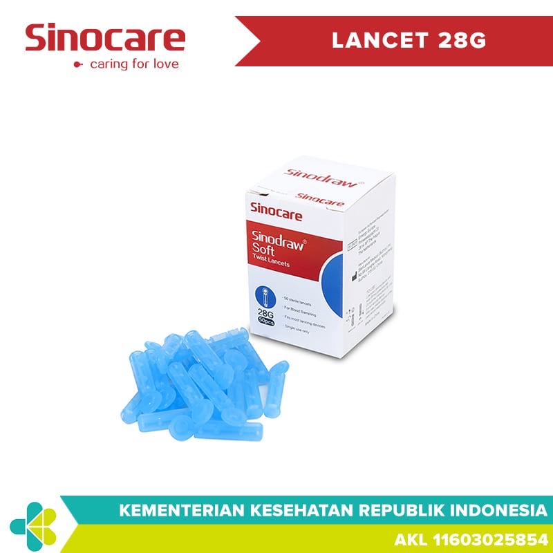 Blood Lancet Sinocare Sinodraw 28G isi 50pcs