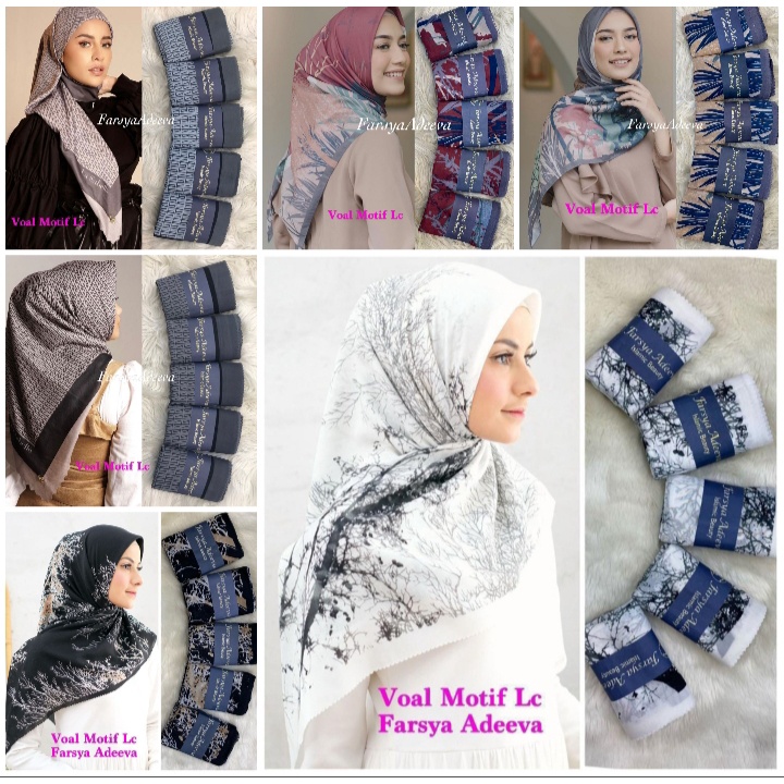 Kerudung segiempat motif terbaru segiempat motif deenay kw bahan voal grosir segiempat motif termurah Safa Hijab
