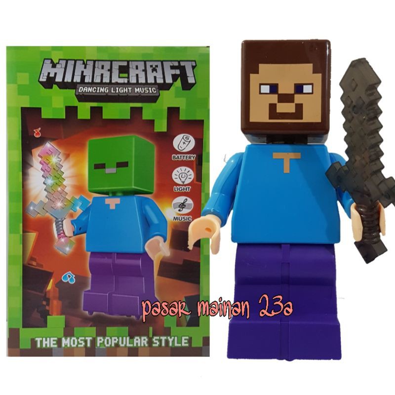 Mainan Mine craft Dancing Light Music/figure Minecraft/Minecraft zombie