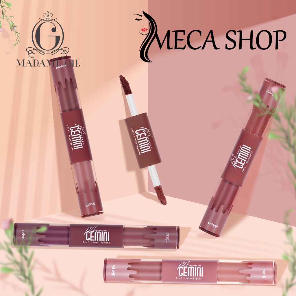 Madame Gie Miss Gemini 2 in 1 Gloss n Velvet - Make Up Lipstick