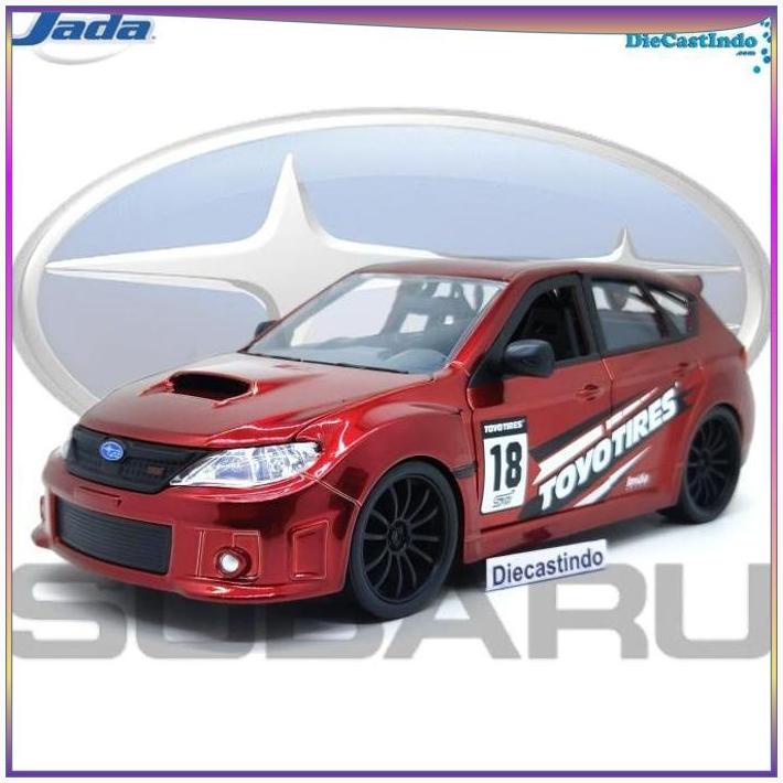 Jada JDM Turners 2012 Subaru Impreza WRX Sti Merah, Skala 1:24 Dc~i