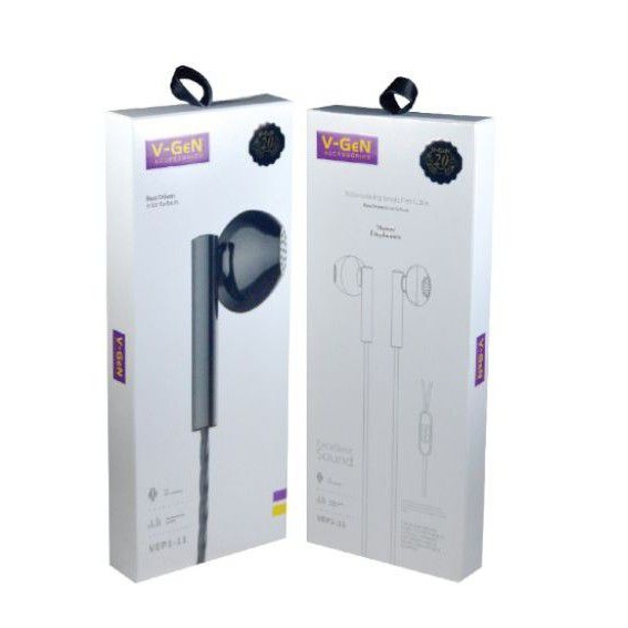 Earphone V-gen vep1-11 vep1 -09 vep1 -20 suara ngebas