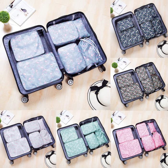 NEW 6 in 1 PREMIUM Traveling Bag in Bag Flamingo Doky