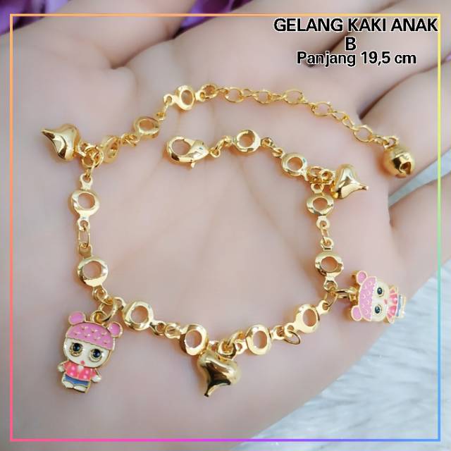 Gelang xuping gelang kaki anak LOL lapis emas gold G132