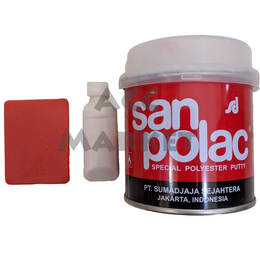 Dempul Putty Sanpolac 250G Besi Logam Plastik