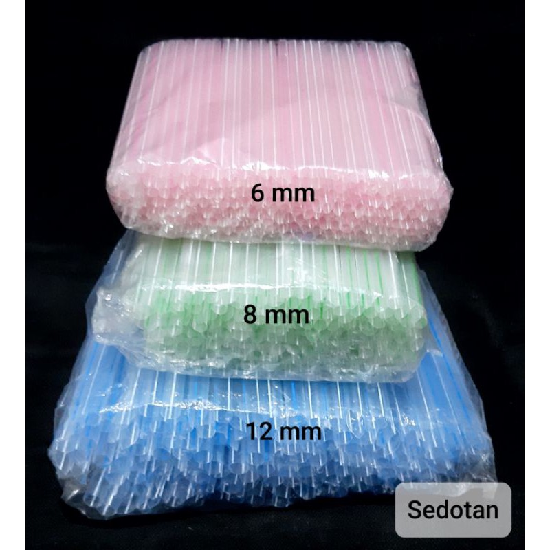 Sedotan Plastik / Sedotan Boba / Sedotan Jelly 8 mm / 12 mm