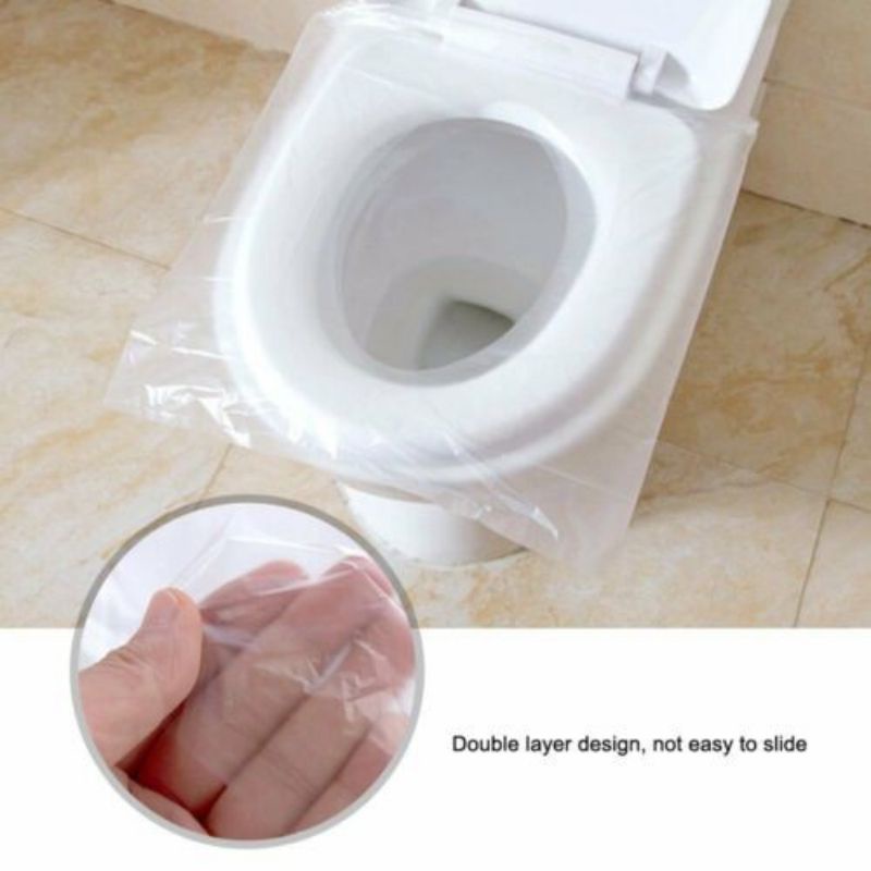 Alas Duduk Kloset Travel WC Umum Disposable Seat Cover Plastik Toilet Duduk Alas Plastik Closet Toilet Seat Cover