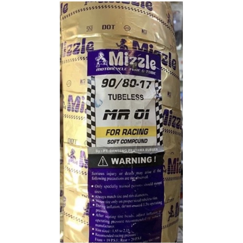 Ban Motor Mizzle MR01 90/80 Ring 17, Soft Compound, Tubeless