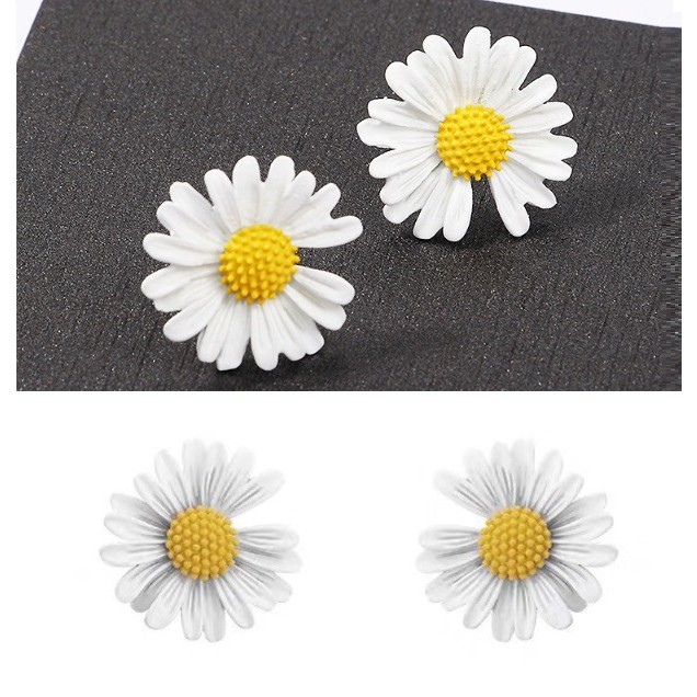 Anting Bunga Daisy Sterling Silver S925 Gaya Korea Fashion Women Flower Earring Korean Style