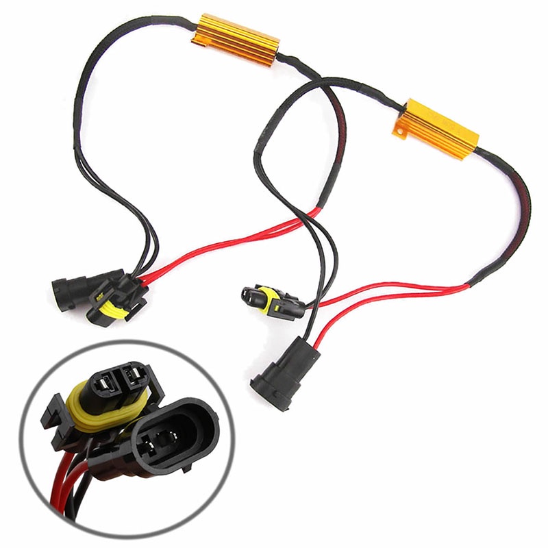 Cre 2pcs set 50W H8 H11 LED Load Resistor Kedip Decoders Warning Canceler Bypass Wiring Harness Untuk Lampu LED Upgr