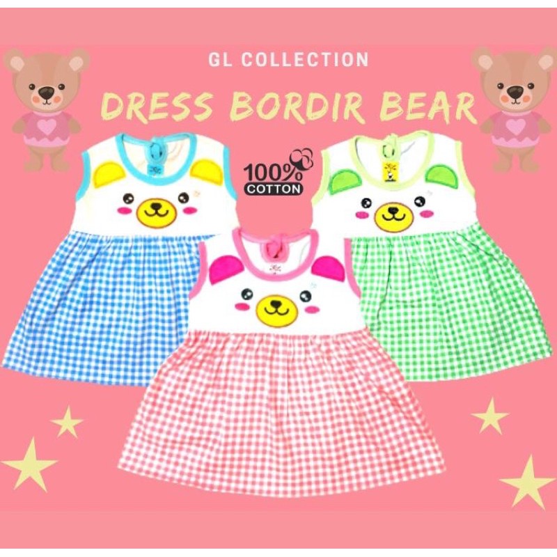 Rok Dress Kutung Anak Bordir Bear All Size 6 Bulan - 1 Tahun SNI