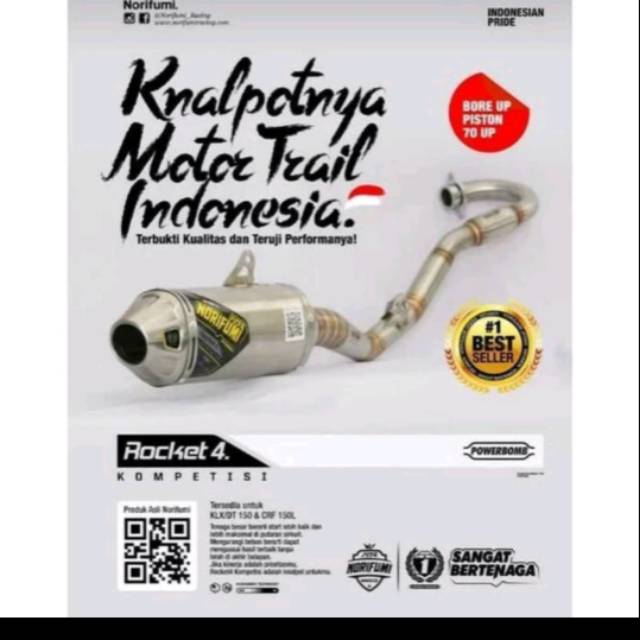 Knalpot CRF 150 L Norifumi ROCKET 4 KOMPETISI  Original