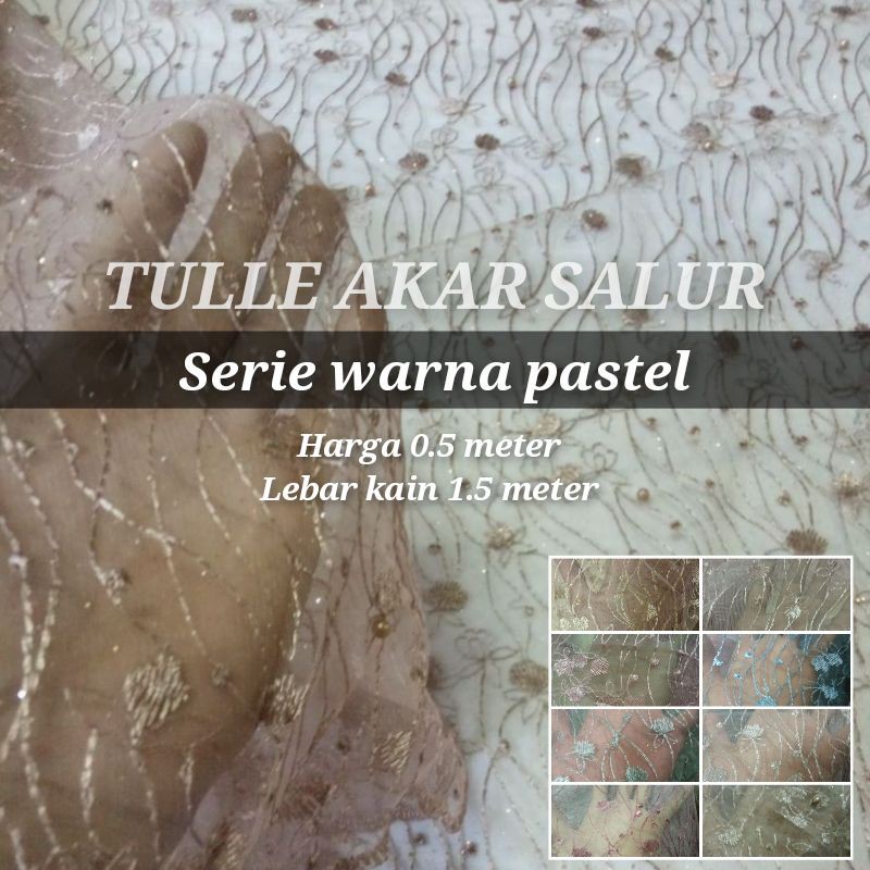 Kain Tile Akar / Brokat Tile Akar / Brokat Akar / Tile Akar Mutiara