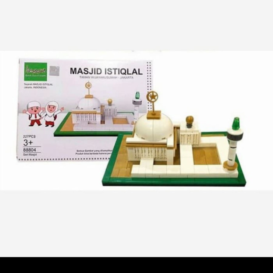 Mainan edukasi block bongkar pasang mesjid istiqlal PUZZLE MINIATUR MASJID ISTIQLAL