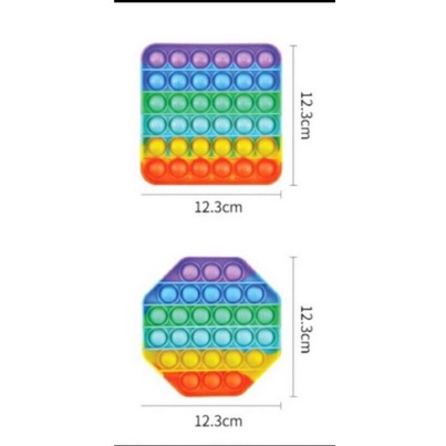 New fidget push Pop Its Round Toy Push bubble stress kids pop it murah popit mainan anak rainbow-Octagon Rainbow
