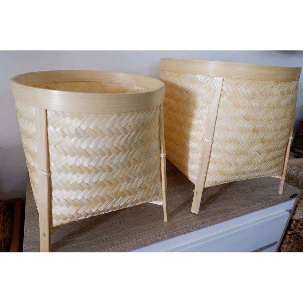 Azura Bamboo Basket set 2 - keranjang bambu - pot bambu - keranjang anyaman - anyaman bambu