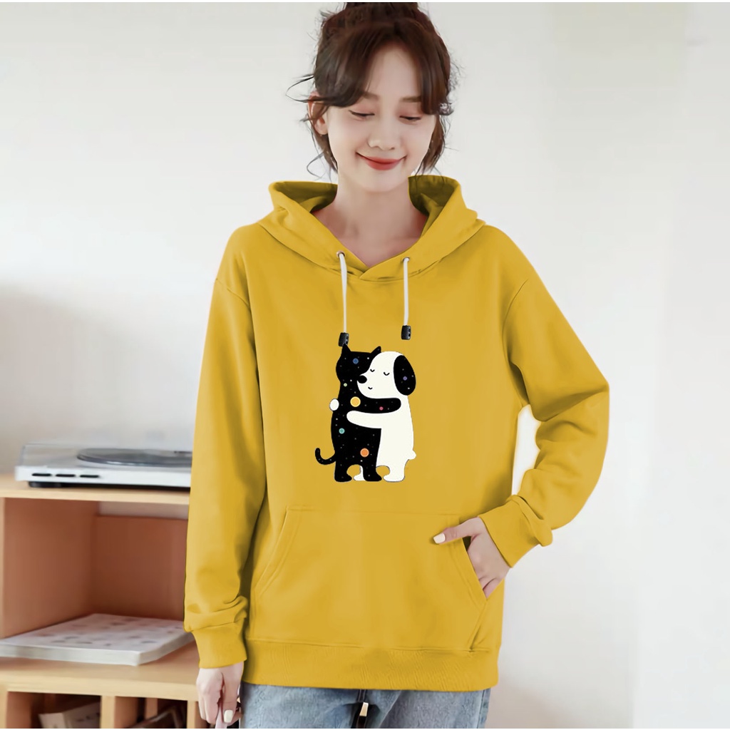 Lilipop.id Sweater Wanita Cat Dog Hoodie Jumper