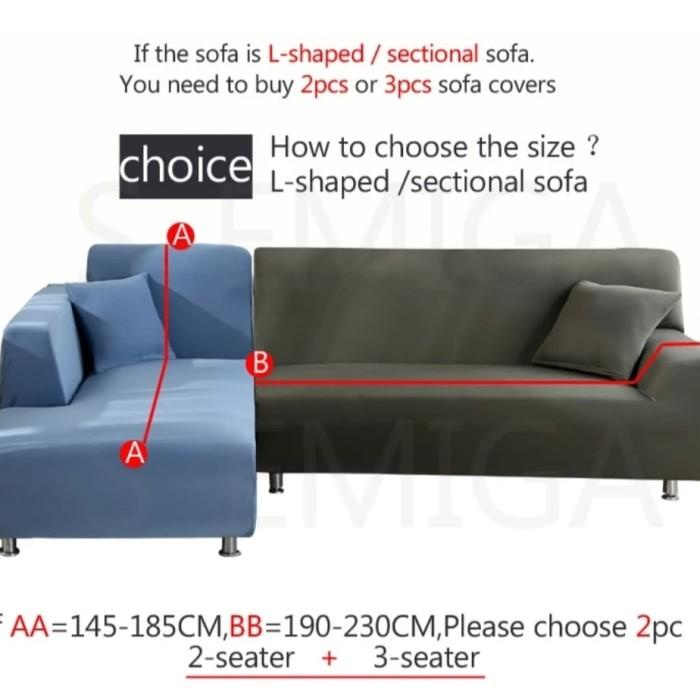 Cover Sofa Bentuk Letter L /Sarung Penutup Sofa Letter L Elastis