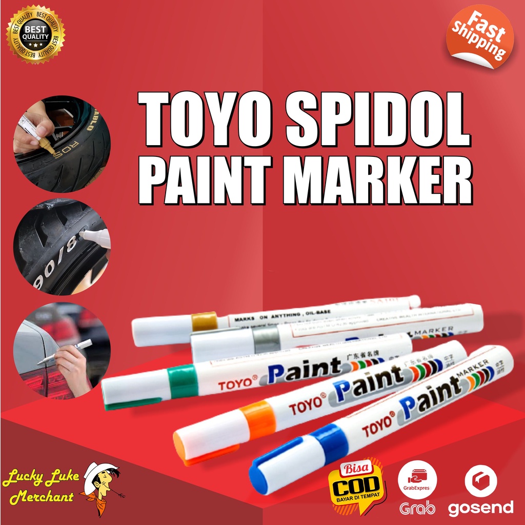 TOYO Permanent Marker Flysea Paint Cat Spidol Ban Sepeda Motor Mobil