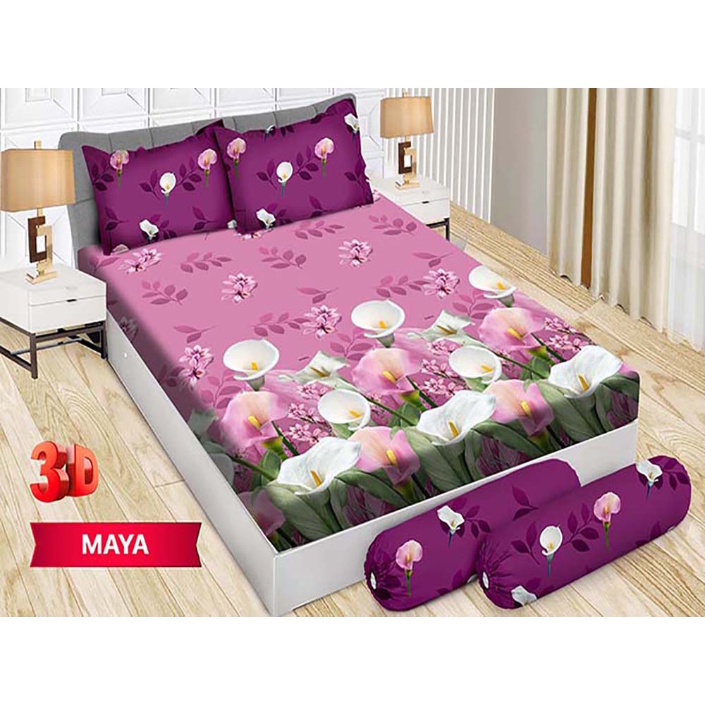 Sprei Bonita 3D Bantal 4 King 180x200 cm Motif Maya