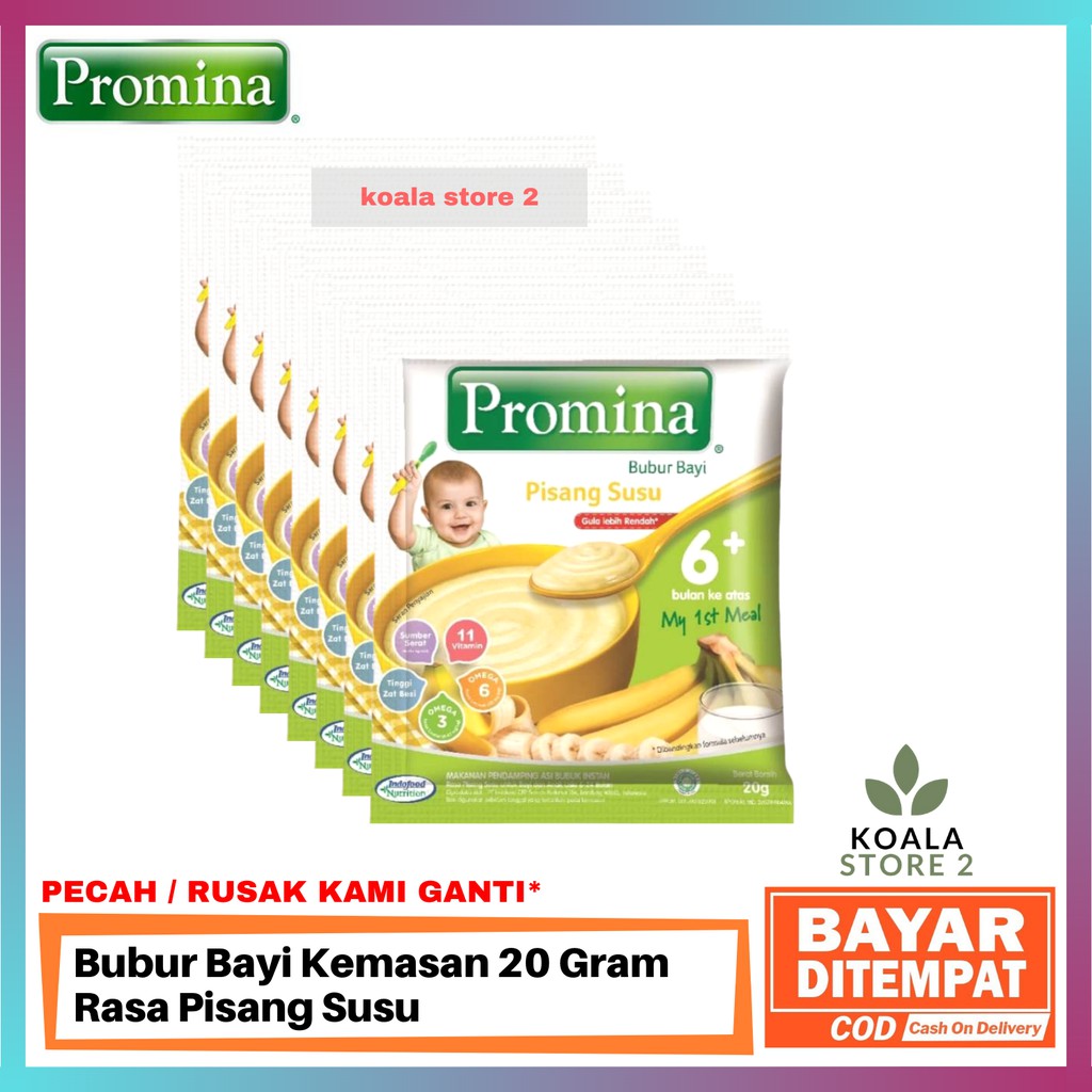 Promina Bubur Bayi Rasa Pisang Susu 8 X 20 Gram Bubur Bayi Grosir Kemasan Sachet Mpasi 6 Shopee Indonesia