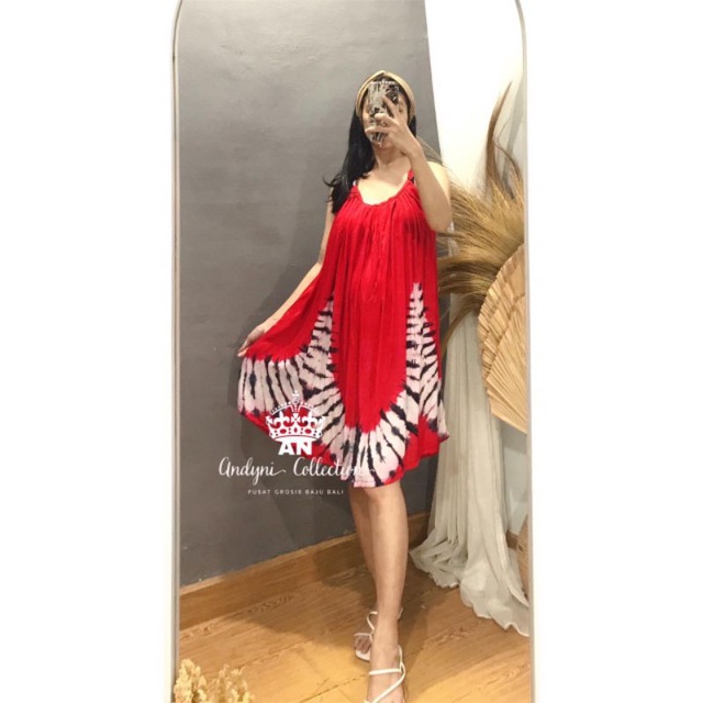 DASTER LOBEK PENDEK MOTIF GUNUNG-Merah