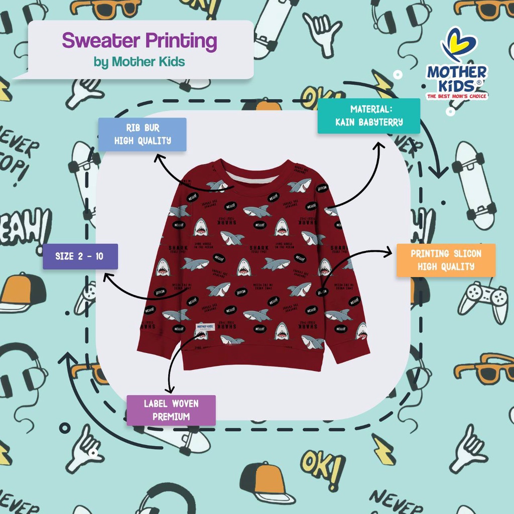 Sweater Fullprint Mother Kids