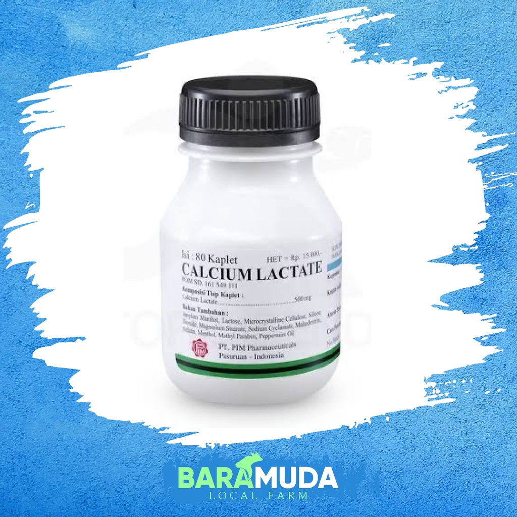 Calcium Lactate 80tab | Vitamin untuk kesehatan tulang Hewan | Unggas, Ayam, Burung