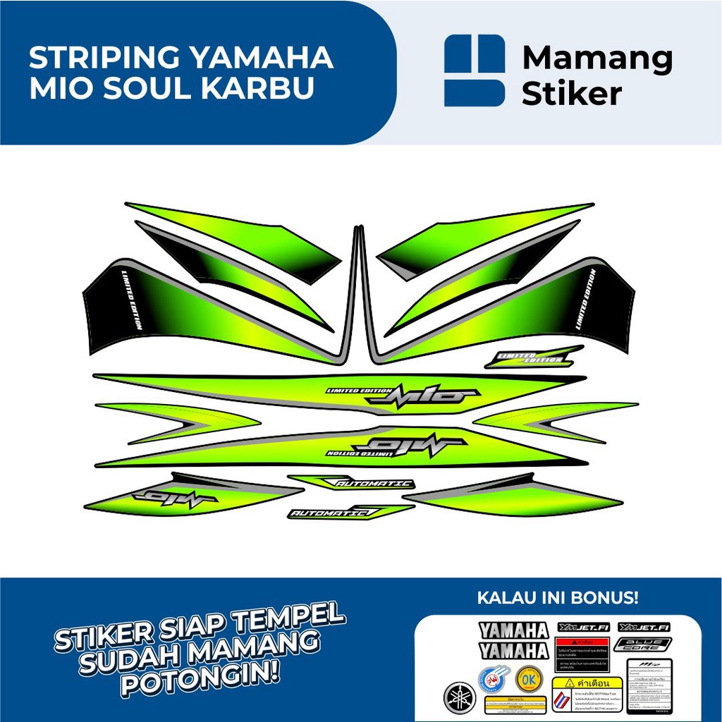 STRIPING YAMAHA MIO SOUL KARBU VARIASI 12 GRAFIS SIMPEL/MIO SOUL KARBU STIKER AKSESORIS ORIGINAL/STI