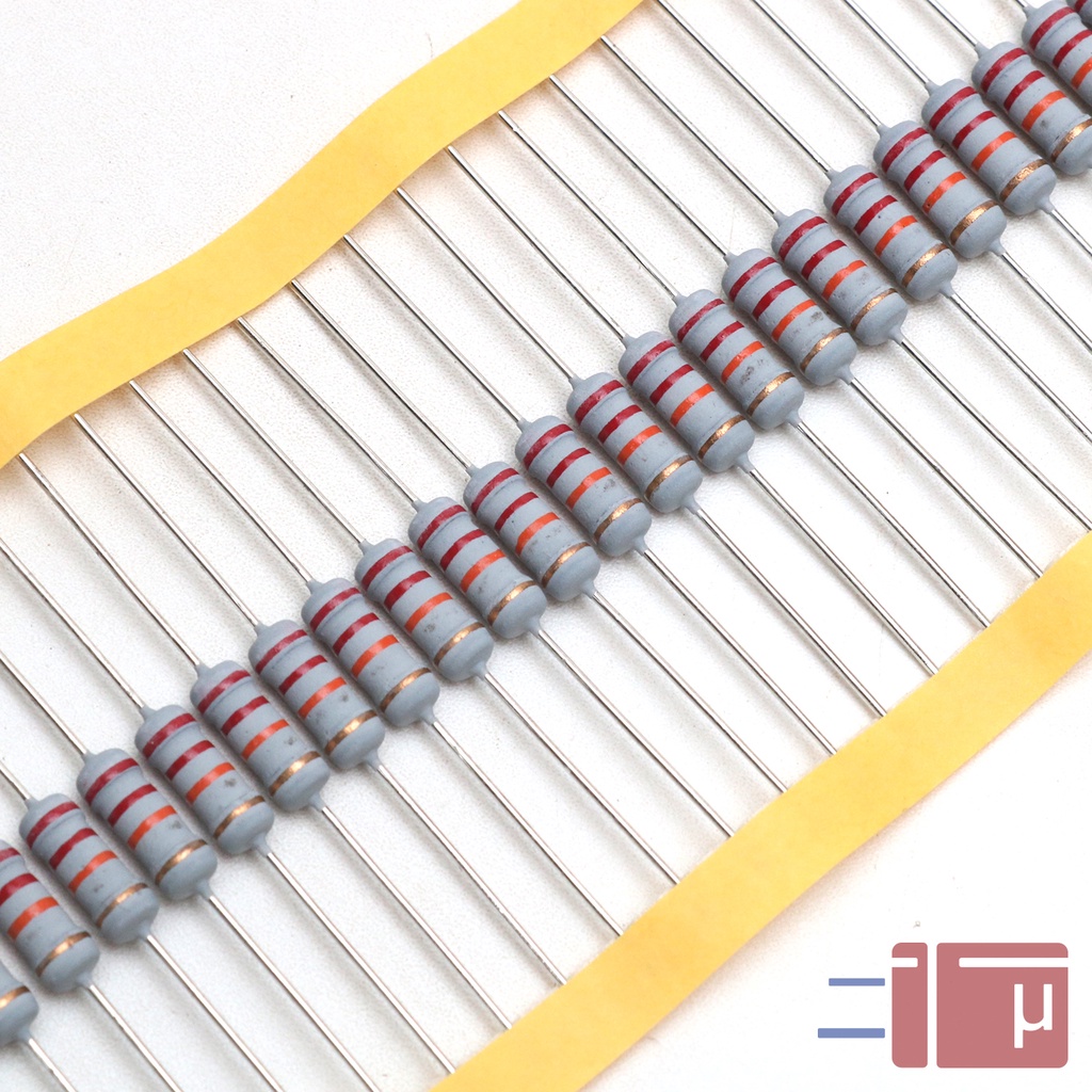 x10 Resistor 22K 1W Metal Oxide 5% Taiwan Kaki Tembaga