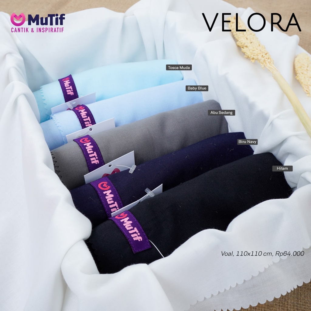 MuTif 100% ORI | Voal KRD Velora Segi Empat 110 x 110 | Voal MuTif