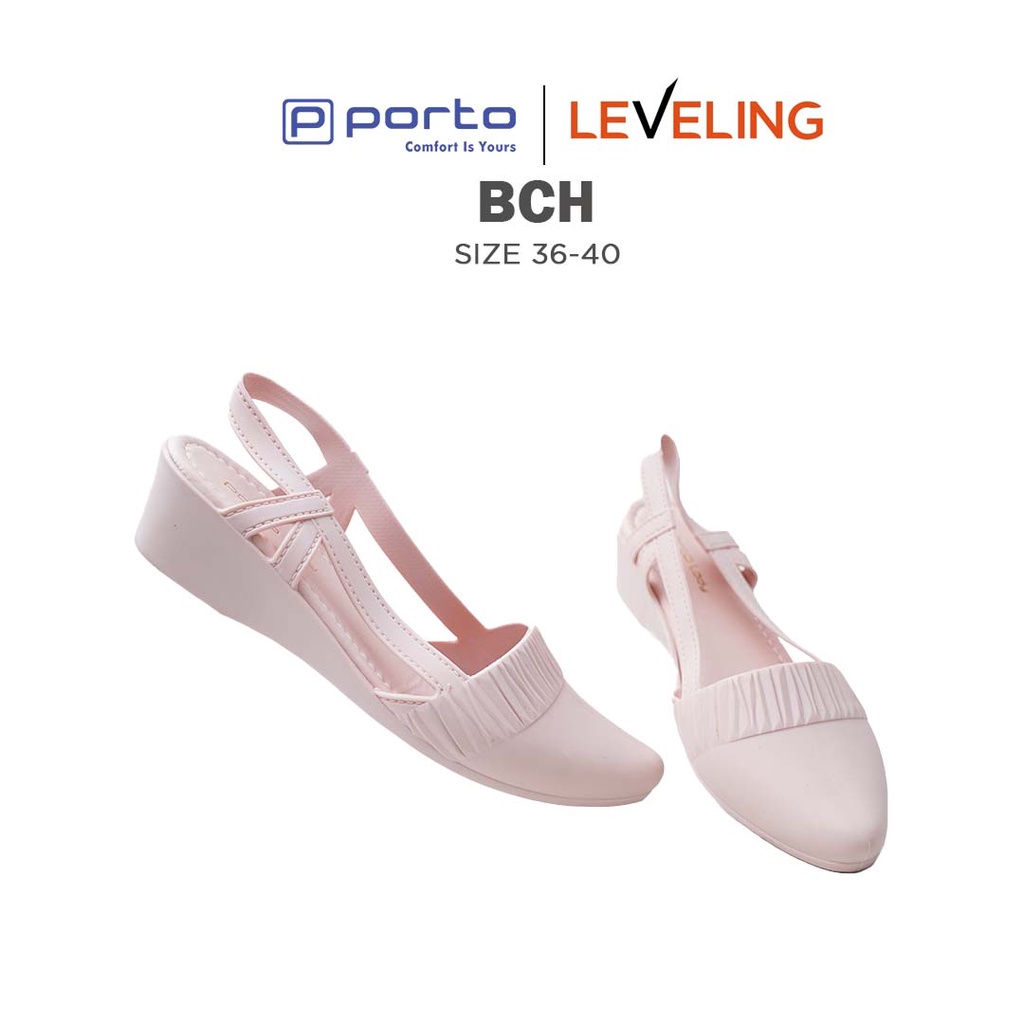 BCH - Porto Leveling Sepatu Wanita Wedges Heels 4CM Terbaru Korea Casual Nyaman dan Berkualitas Original Porto Lady