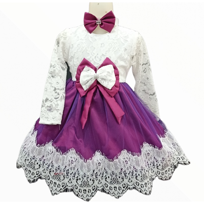 GAUN PESTA ANAK PEREMPUAN DRESS TUTU PEREMPUAN BAHAN BRUKAT