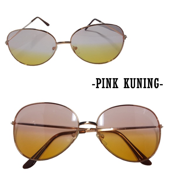 [Bayar Di Tempat]Kacamata Hitam Pria / Wanita Model Klasik Aviator Lensa Bening Frame Metal / kacamata fashion modern / kacamata gaya model terbaru