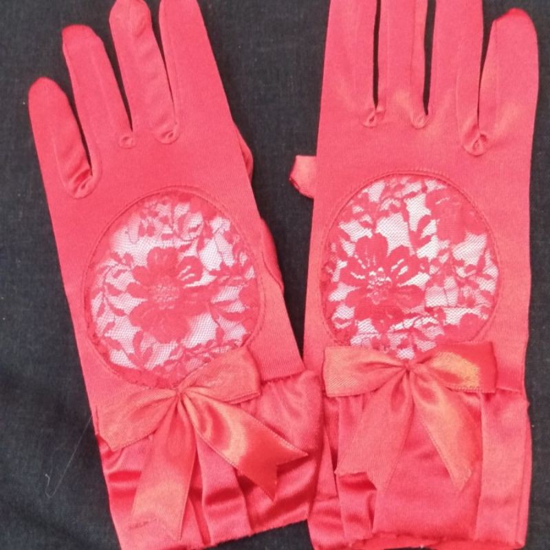 Sarung Tangan Satin Pendek Wedding-Gloves Pesta