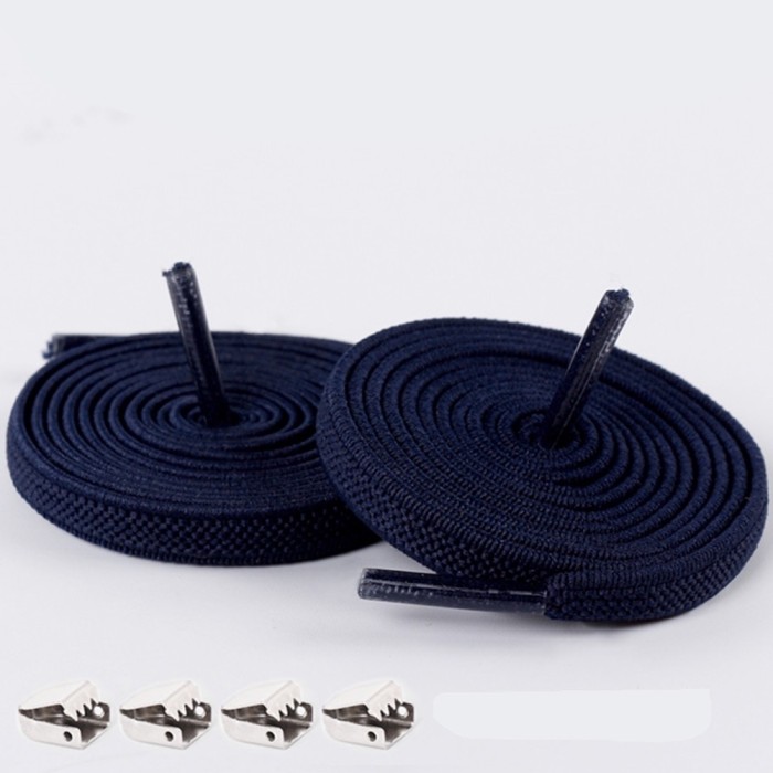 MR Shoelaces EF06 Elastic Biru Navy Tali Sepatu Flat Elastis 100cm