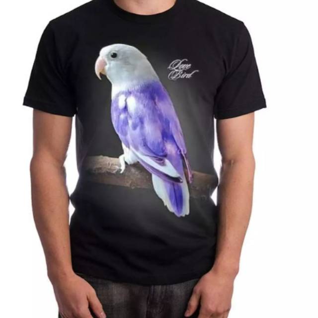 Kaos Pria Lovebird Violet putih