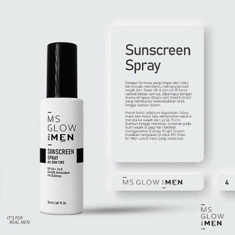 MS GLOW FOR MEN SUNSCREEN SPRAY