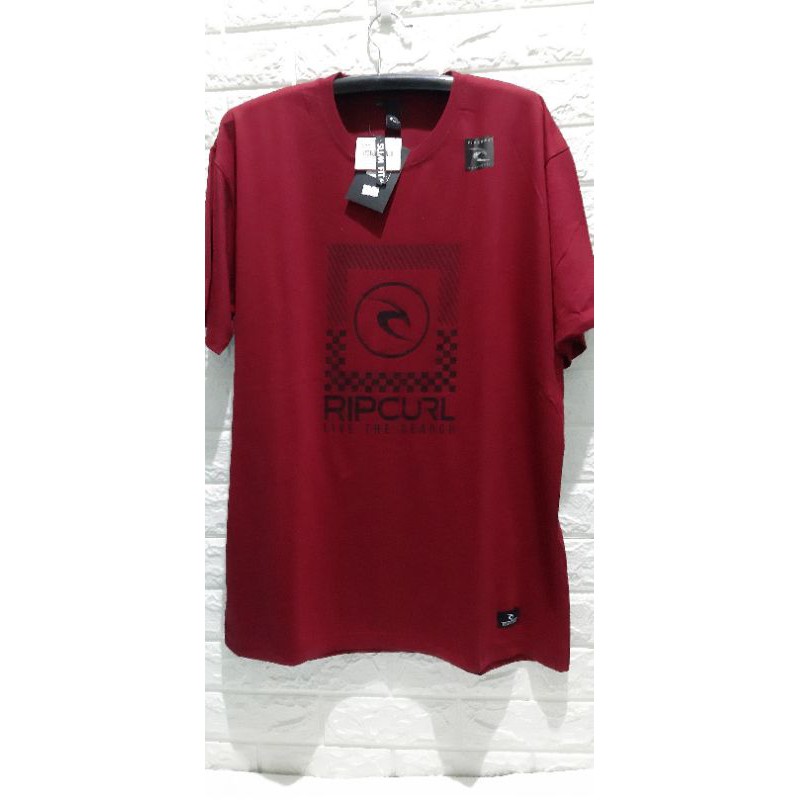 Kaos Pria Jumbo XXXL RIPCURL Maroon LD 122 cm PB 80 cm