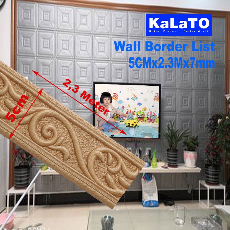 (KaLaTO) Wall Border List / Wallborder Foam 3D /Walpaper List Foam Stiker Dinding / List dinding 3D 2.3 Meter-List B53